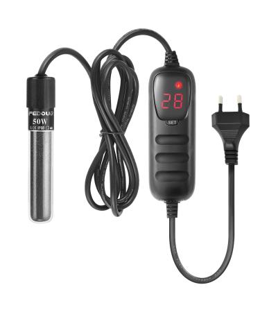 Fedour 50W Mini aquarium heating element: digital aquarium heater for 15-50l fish tank/turtle tank aquarium heating with temperature controller for salt water and fresh water 50W (15-50l) - Buy Online on GoSupps.com