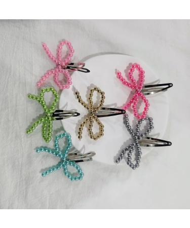 WDNIGLP Fashionable Bow Hair Clip Simple Bowknot Hairpin Imitation Pearls Bow Barrettes Elegant Accessories for Women Girls Grey-2 - Buy Online on GoSupps.com