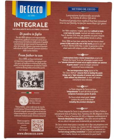  Italian Gourmet E.R. De Cecco Conchigliette Piccole Integrali Whole Grain Pasta 500g + Pulpa Italian Gourmet 400g Pack of 10 - Buy Online on GoSupps.com