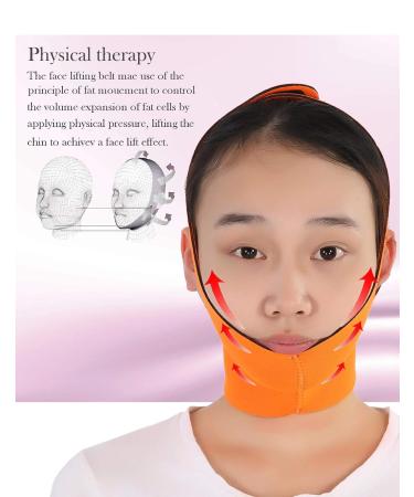 Thin Face Belt V-Shaped Facial Slimming Bandage | Ultra-Contour Strap for Women - Firming Skin Care Massage Band in Orange - Buy Online on GoSupps.com