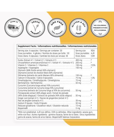 Supersmart - Rehab (Advanced Formula) - with Kudzu, Silymarin, Ginger Root, Benfotiamine - All-in-1 Supplement | Non-GMO & Gluten Free - 120 Vegetarian Capsules - Buy Online on GoSupps.com