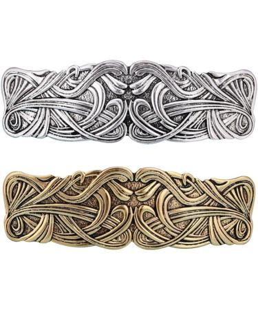 oshhni Viking Large Celtic Hairpin Vintage Style Hair Clip Metal Viking Barrette Hair Decor Personalized Jewelry Great Gift for Mother Wife Girlfrien - Silver - Buy Online on GoSupps.com