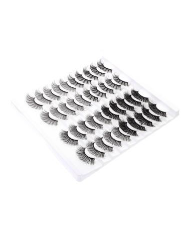 20 Pairs fluffy cross Makeup Tools dense slim cosmetic Adhesive fan eyelash kit artificial eyelashes Cosmetic bag eyes 3d volume lengthen g200 Assorted natural fake lashes