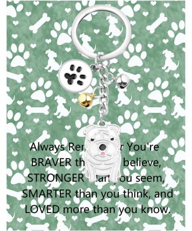 Ensianth Dog Keychain Perfect Gift for Dog Lovers | Puppy Paw Print Keyring for Dog Owners & Moms | White Pug Keychain - Buy Online on GoSupps.com
