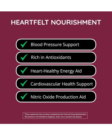 Organic Beet Root Capsules 1300mg - Blood Pressure Support & Nitric Oxide Supplement | Antioxidant & Brain Food | Vegan 60 Ct - Superfood for Better Circulation - Buy Online on GoSupps.com