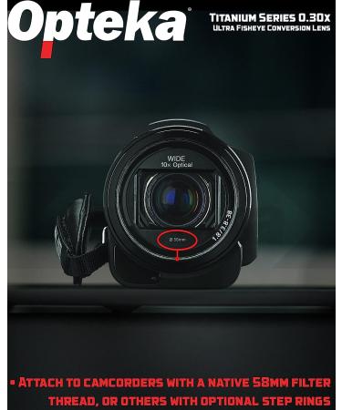 Opteka OPT-SC58FE Titanium Series 0.3X HD Ultra Fisheye Lens | 58mm Camcorder Accessory - Buy Online on GoSupps.com