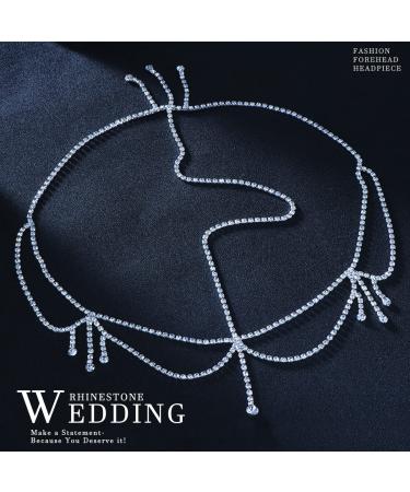 STONEFANS Bridal Rhinestone Head Chain for Women Wedding - Boho Tassel Hair Accessory - Buy Online on GoSupps.com