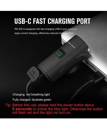 OLIGHT RN 400 LED Bike Light - 400 Lumens USB Rechargeable Headlight for Road Cyclists | IPX7 Waterproof - Buy Online on GoSupps.com