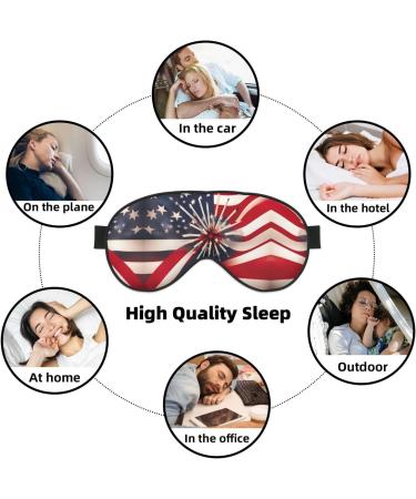 American Flag Firework Print Unisex Eye Mask | Soft Travel Eye Shade for Yoga & Work - Buy Online on GoSupps.com