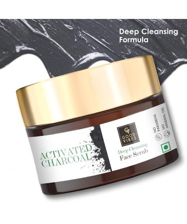 Activated Charcoal Deep Cleansing Face Scrub - 50g | Exfoliating Anti-Acne Blackhead Removal | Paraben-Free Moisturizing for All Skin Types - Buy Online on GoSupps.com