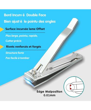 Nail Clipper Set - Premium Stainless Steel Fingernail and Toenail Cutters with Nail File - Sharp and Effortless Clippers for Men & Women - Silver - Buy Online on GoSupps.com