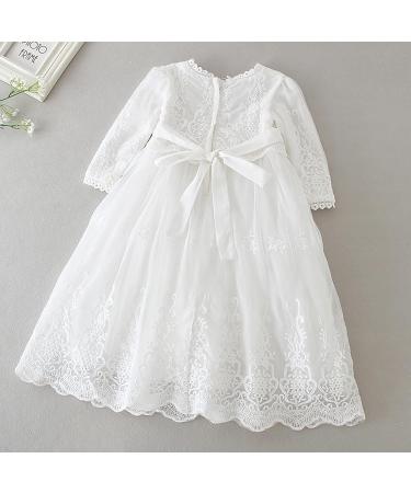 Leideur Baby White Christening Gown 18-24 Months | Baptism Dress for Girls | Special Occasion Birthday Dress - Buy Online on GoSupps.com