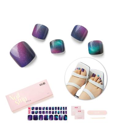 Nail foil for toenails half -hardened gel nail films self -adhesive nail film UV hardening 32 pieces of nail wraps gifts for women girls aurora - Buy Online on GoSupps.com