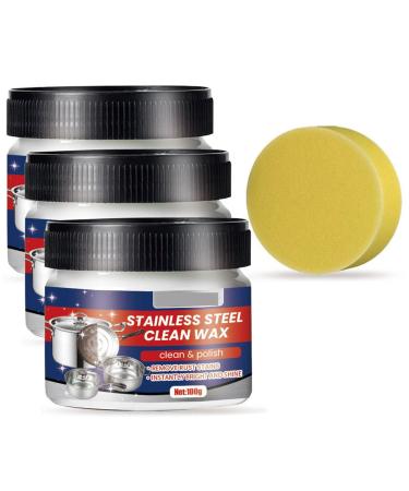Magical Stainless Steel Cleaning Paste Magical Nano-Technology Stainless Steel Cleaning Paste Stainless Steel Cleaner for Pots and Pans for Grease Oven Sink (A 3PCS) A 3PCS