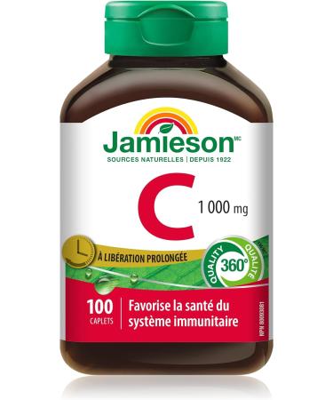 Jamieson Vitamin C 1 000 mg Timed Release Caplets 100 Count (Pack of 1) & Omega-3 Select 1 000 mg - Buy Online on GoSupps.com