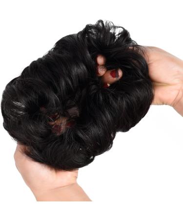Yamel Messy Bun Hair Extension Natural Black Dark Auburn Curly Updo Scrunchie - Buy Online on GoSupps.com