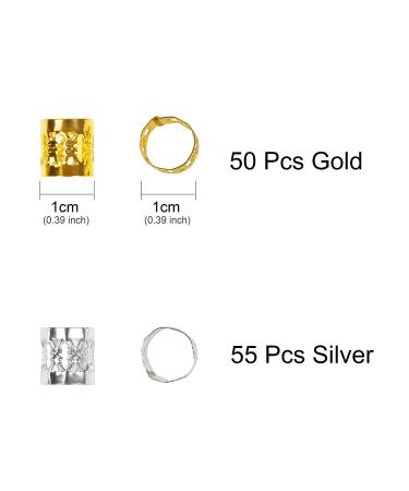 Ryalan 105 Pieces Hair Jewelry Rings: Aluminum Dreadlocks beads, Metal Cuffs in Gold and Silver - Hair Decorations Clips Set (105 Pcs) - Buy Online on GoSupps.com