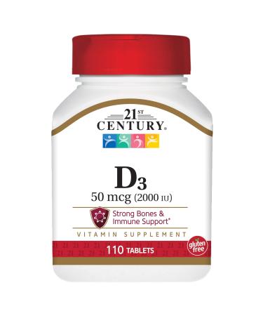 21st Century Vitamin D3 50 mcg (2000 IU) 110 Tablets
