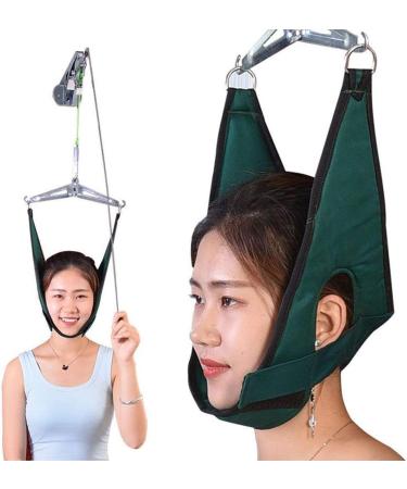 Cusma neck decompression device to relieve neck pain and shoulder correction - kit with cervical spine traction unit and neck stretcher above the door