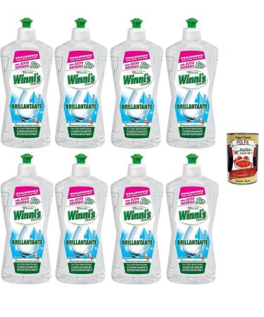 8 x Winni's Hypoallergenic Dishwasher Additive with Natural Organic Vinegar Against Residue and Stains 250 ml + Italian Gourmet Polpa 400 g