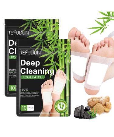 Detox Foot Patches 20 PCS Detox Foot Pads for Foot Care & Stress Relief & Deep Sleep 100% Natural Deep Cleaning Foot Patches with Bamboo Vinegar to Help Cleanse Body and Enhance Blood Circulatio White One Size