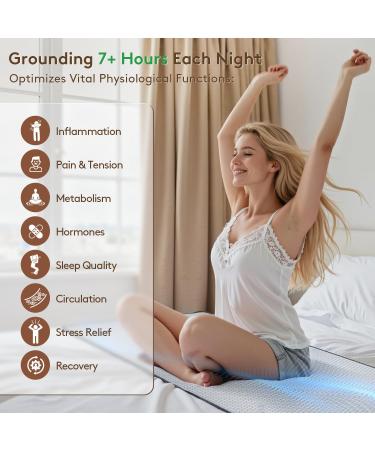 Graphene Grounding Mat for Bed: Indoor Earth Therapy for Better Sleep & Energy Boost Conductive Sleep Pad with Grounded Benefits Wellness Gift Kit for Women (California King) Silver California King - Buy Online on GoSupps.com