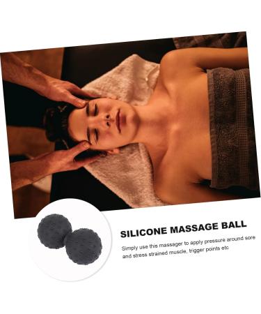 Yoga Massage Ball - Fascia Roll Body Massage Device | Fitness Gym Peanut Roller for Deep Tissue & Muscle Recovery - 12x6.3cm Black - Buy Online on GoSupps.com