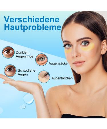 24K Gold Eye Pads - 60 Anti-Aging Masks for Dark Circles Puffiness & Wrinkles with Hyaluron & Collagen - Buy Online on GoSupps.com
