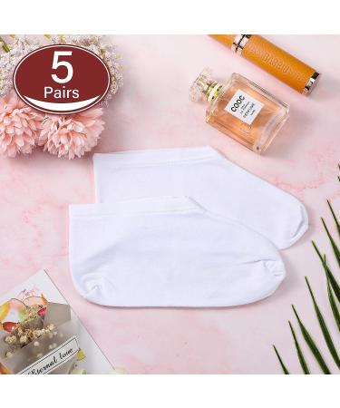 Moisturizing Spa Socks - 5 Pairs for Overnight Hydration | Moisture Enhancing Socks for Women and Men | White - Buy Online on GoSupps.com