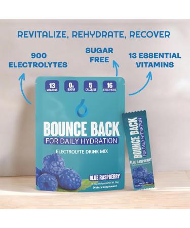 Daily Hydration Electrolyte Packets - Zero Sugar Keto Friendly Organic Blue Raspberry Drink Mix | 16 Servings (5 Calories 0 Net Carbs - Buy Online on GoSupps.com