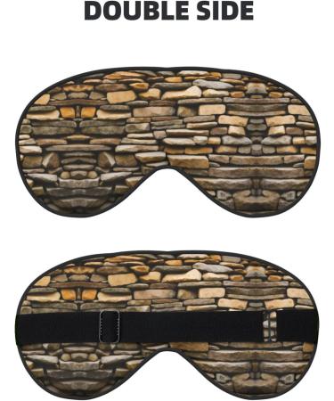 SSIMOO Rustic Rocks Brick Wall Print Eye Mask | Ultra-Soft Light-Blocking for Comfort & Restful Sleep - International Shipping - Buy Online on GoSupps.com