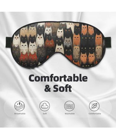 SSIMOO Cat Print Ultra-Soft Eye Mask - Light-Blocking Comfort for Restful Sleep - International Shipping Available - Buy Online on GoSupps.com
