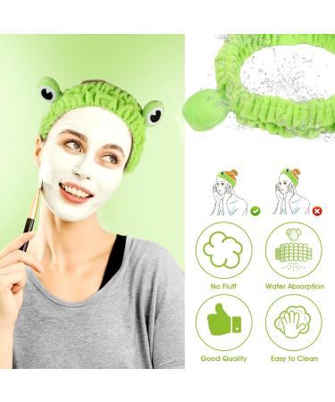 WLLHYF Frog Headband Makeup Headband Frog Eye Elastic Face Washing Hair Band Cute Shower Spa Headband Funny Green Head Wrap Cartoon Hair Accessories for Women Girls Skincare Beauty (Light green) - Buy Online on GoSupps.com