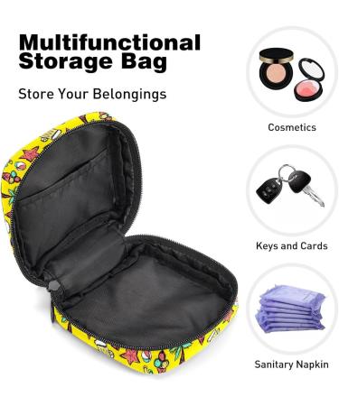 Summer Beach Sanitary Napkin Storage Bag | Menstrual Cup Pouch | Nursing Pad Holder | Portable Period Bag for Women & Teens - Multi-colored - Buy Online on GoSupps.com