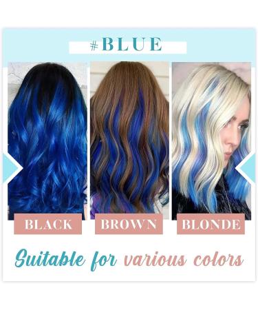 RUNATURE Blue Tape in Hair Extensions - 12 Inch 20g Human Hair Tape in Extensions in Vibrant Blue Color - Buy Online on GoSupps.com