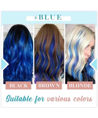 Runature Real Hair Extensions - Blue Tape-In Extensions 55cm 10 Pieces 25g - Premium Quality Real Hair Tapes - Buy Online on GoSupps.com
