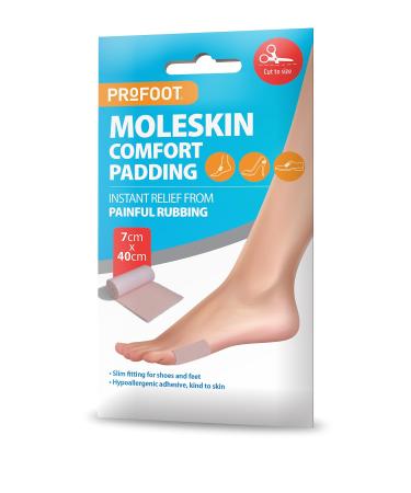 Profoot Moleskin for Instant Relief from Painful rubbing Ideal for blisters bunions callouses and Foot discomfort - Pack of 2 2 Count (Pack of 1)