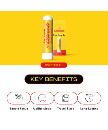 Boy Smells Citrus Sniffer Nasal Stick Menthol Citrus Aroma Inhaler Plant-Based Scent Stick for Daily Refresh Aromatherapy Stick for Adults 1 Pack - Buy Online on GoSupps.com