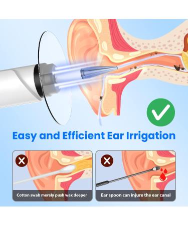 Electric Ear Wax Removal Kit with LED Lights and 4 Pressure Modes - For Adults and Kids - Ear Irrigation Flushing System - Black - Buy Online on GoSupps.com