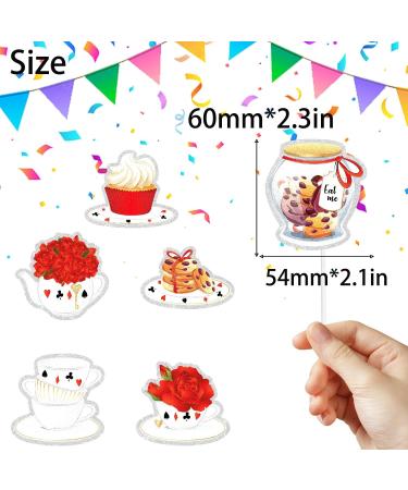 Afternoon Tea Themed Floral Teapot Cupcake Toppers Set of 18 - Perfect for use as Afternoon Tea Party Baby Shower Fairy Tale Theme Party Birthday Party Dessert Decoration - SugarGera - Buy Online on GoSupps.com