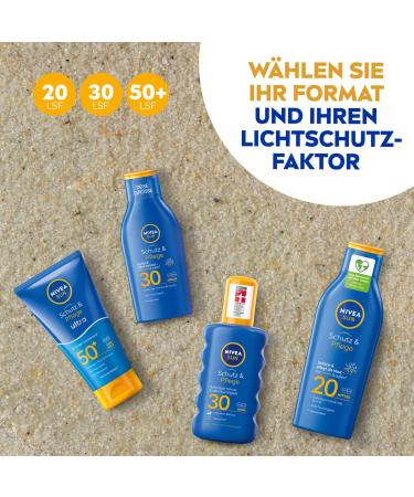 Nivea Sun Protection & Care Sun Milk LSF 50+ - 250ml Sunscreen for 48h Moisture Vitamin E Immediate UVA/UVB Protection | Shop Internationally - Buy Online on GoSupps.com
