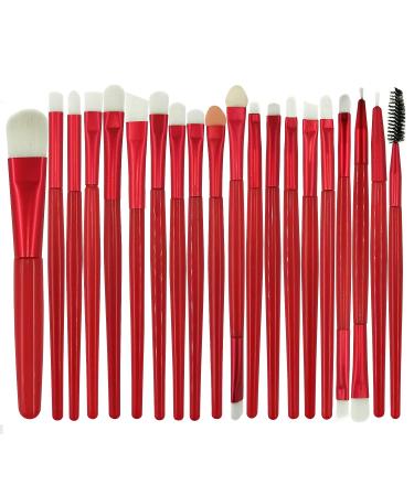 Makeup Brushes ZHIYE Make up Brush Set 20 PCs Professional Face Eyeliner for Foundation Blush Concealer Eyeshadow with Travel Red