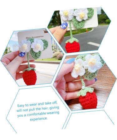 Beavorty Strawberry Car Mirror Pendant girls hair rear view mirror accessories flower hairpins kawaii hair accessories barrettes for girls lovely hair clips child irregular cotton decorate - Buy Online on GoSupps.com