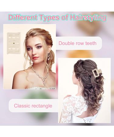 8-Piece Non-Slip Square Hair Claw Clips for Medium/Long Hair - Matte Finish Hair Accessory for Women and Girls - Buy Online on GoSupps.com