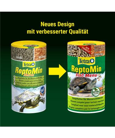 Tetra Reptomin Menu Turtle Feed - 3-in-1 Sticks Krill & Shrimp for Water Turtles - 250 ml Can - Optimal Nutrition for Happy Turtles - Buy Online on GoSupps.com