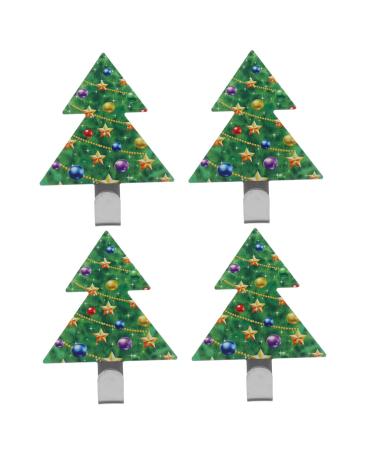 ABOOFAN 4pcs Christmas Hook Metal Clothes Rack Holiday Wall Hooks Adhesive Hook Hanger Winter Jacket 9X7CM As Shown