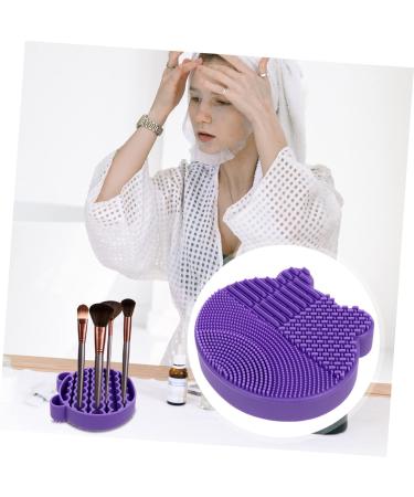 Housoutil 2 1 Makeup Brush Cleaning Pad Portable Hair Brush Cosmetic Brush Scrubber Mat Silicone Holder Portable Brush Cleaner Mat Silicone Tools Drying Rack Purple Silica Gel 2 in 1 11X10cm Purple - Buy Online on GoSupps.com