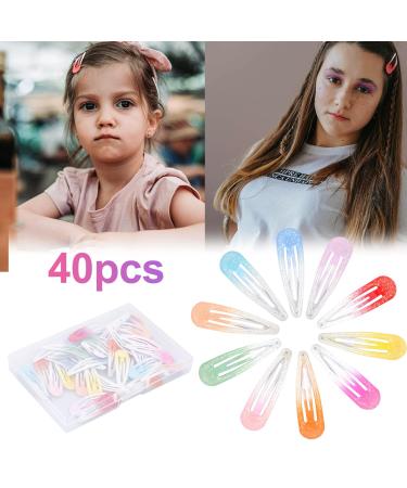 Jinlaili 40 Pack Colorful Glitter Hair Clips for Kids & Women 5cm Snap Metal Hair Accessories - Buy Online on GoSupps.com