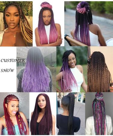 RAYIIS 6 Packs Braiding Hair Kanekalon Synthetic Braiding Hair Extensions 24 inches (6 Packs Ombre black-dark brown-light brown) 6 Packs Ombre black-dark brown-light brown - Buy Online on GoSupps.com
