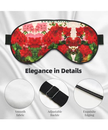 Red Geraniums Eye Mask - Soft Elastic & Adjustable Sleep Mask for Men & Women - Comfortable Nighttime Solution - Buy Online on GoSupps.com